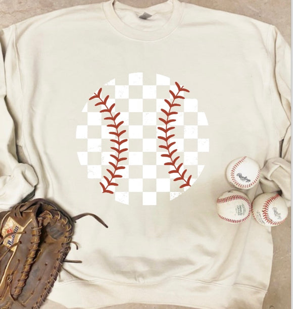 Checkered Baseball Tee Sweatshirt