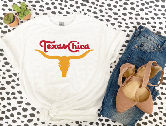 Texas Chica Longhorn Tee/Sweatshirt