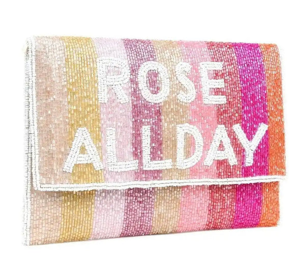 Rose All Day Beaded Clutch