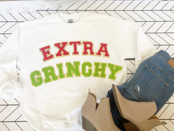 Extra Grinchy Glitter Patch Tee/Sweatshirt