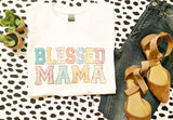 Blessed Mama Glitter Letter Tee/Sweatshirt