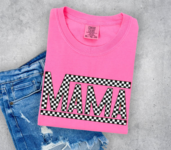 Checkered Mama Mom Comfort Colors Tees