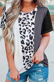 Color Block Animal Print Top