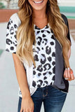 Color Block Animal Print Top