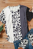 Color Block Animal Print Top