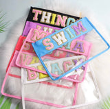 Chenille Letter Words Clear Bags