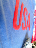Puff Print USA Patriotic Blue Tee