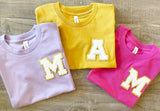 MOMMY & ME Matching Glitter Initial Tee/Sweatshirt