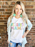 Blessed Mama Glitter Letter Tee/Sweatshirt