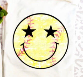 Softball Smilie Tee/Sweatshirt